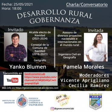 Profesores Cecilia Ramírez y Vicente Aprigliano organizan charla sobre desarrollo rural y gobernanza