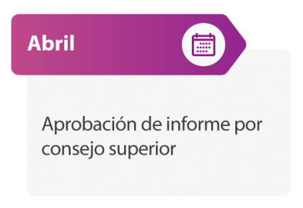 Aprobación de informe por consejo superior