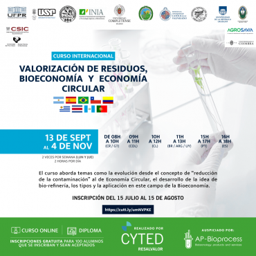 Curso Internacional “Valorización de residuos, bioeconomía y economía circular”