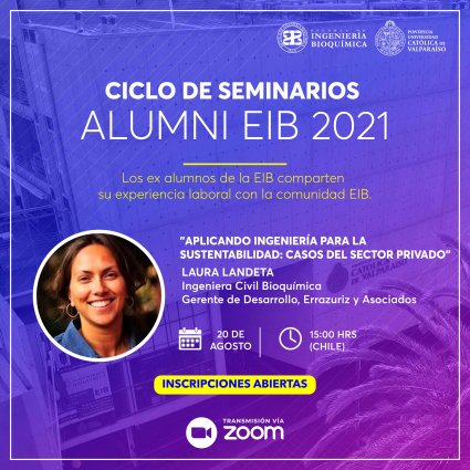 Seminario Alumni: "Aplicando ingeniería para la sustentabilidad: casos del sector privado" 20/08