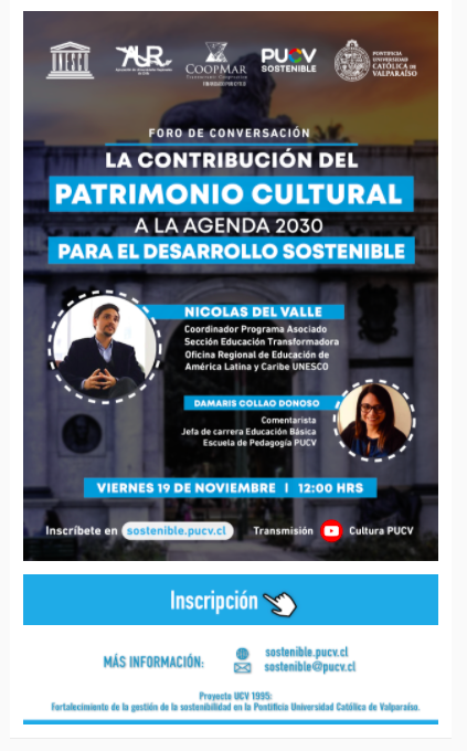 Foro de conversación: “La contribución del Patrimonio Cultural a la Agenda 2030 para el Desarrollo Sostenible”