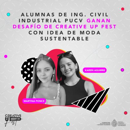 Alumnas de Ing. Civil Industrial PUCV ganan desafío de Creative Up Fest con idea de moda sustentable