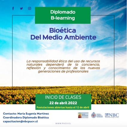 Inscríbete en el Diplomado b-Learning en Bioética del Medioambiente 2022