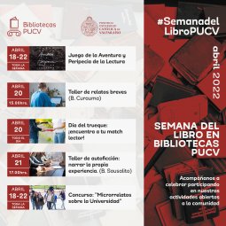 Bibliotecas PUCV celebran la semana del libro con novedosos talleres y concursos literarios