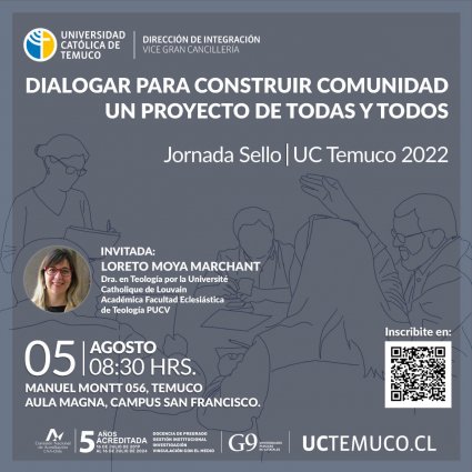 Dra. Loreto Moya expondrá en Jornada Sello de la Universidad Católica de Temuco