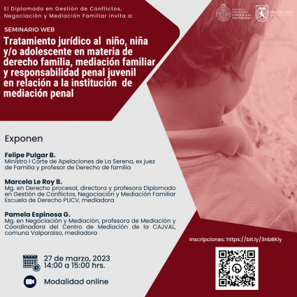 Seminario "Tratamiento jurídico al niño, niña y/o adolescente en materia de derecho familia, mediación familiar y responsabilidad penal juvenil en relación a la institución de mediación penal"