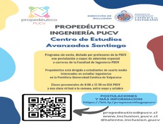 En Santiago se desarrollará Propedéutico de Ingeniería PUCV