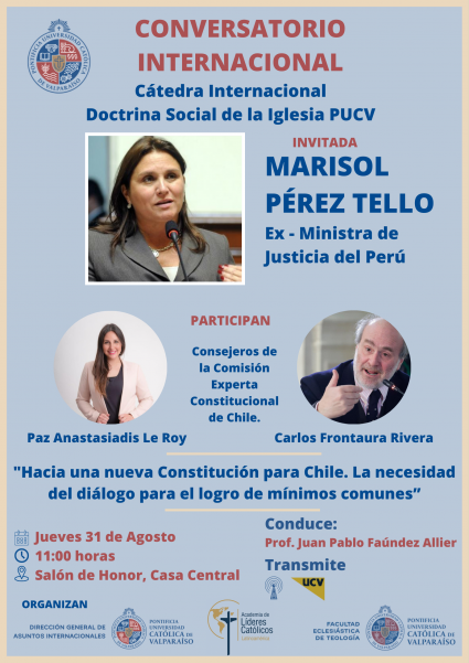 Invitación Conversatorio Internacional “Hacia una nueva Constitución para Chile. La necesidad del diálogo para el logro de los mínimos comunes”