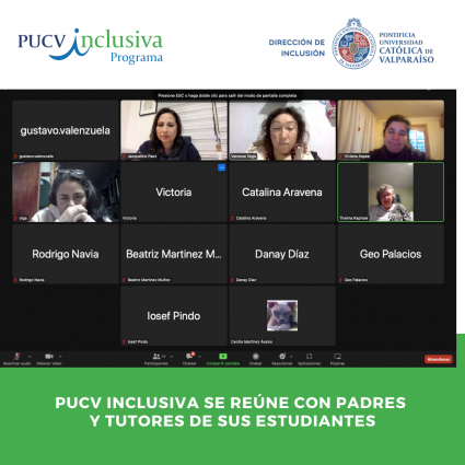 PUCV Inclusiva desarrolla jornada informativa con apoderados/as de estudiantes en situación de discapacidad