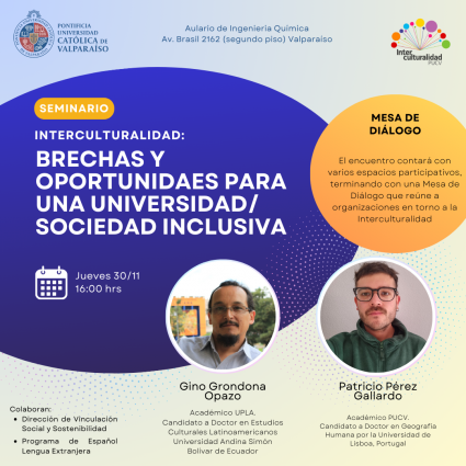 Dirección de Inclusión de la PUCV organiza seminario sobre Interculturalidad: Brechas y Oportunidades de una Sociedad Inclusiva