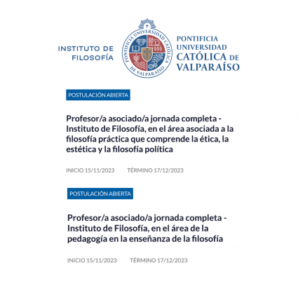 Instituto de Filosofía abre Convocatoria para Concurso Público para académicos 2024.