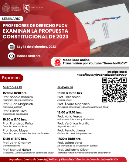 Seminario "Profesores de Derecho PUCV examinan la Propuesta Constitucional 2023"