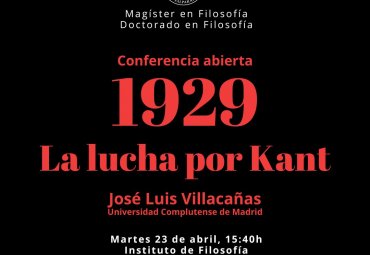 Conferencia abierta: filósofo José Luis Villacañas (23 abril)